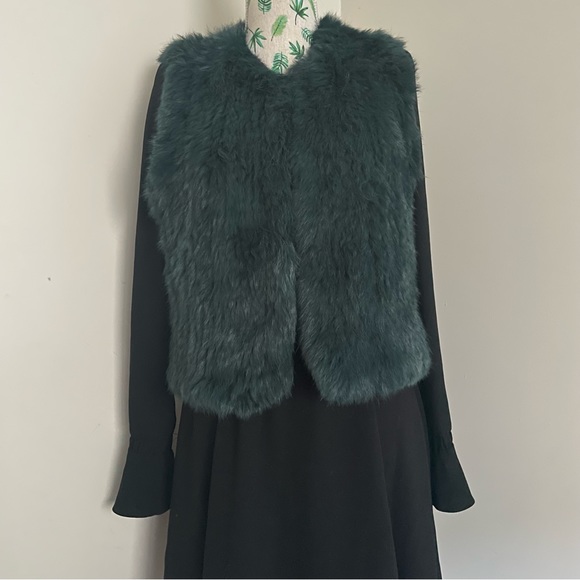 Ethical Lady Luxe Fur Vest 🖤NWT🖤Green - Picture 11 of 16